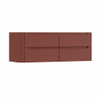 H&R Badmeubelen Juice Wastafelonderkast - 140x45x50cm - linkerhoek afgerond - 4 lades - geïntegreerde greep - Terra mat SW1490378