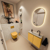 MONDIAZ TURE-DLUX Meuble toilette - 60cm - Ocher - EDEN - vasque Ostra - position centrale - 1 trou de robinet SW1104934
