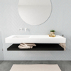 MONDIAZ ALAN 150cm badmeubel solid surface planchet urban Vrijhangende wastafel cloud links zonder kraangat kleur talc SW408765 MONDIAZ ALAN 150cm badmeubel solid surface planchet urban Vrijhangende wastafel cloud links zonder kraangat kleur talc SW408765