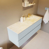 Mondiaz VICA-DLUX Ensemble de meuble de salle de bain - 130cm - meuble sous-vasque argile - 4 tiroirs - lavabo encastré nuage droite - 1 trou de robinet - version haute 60cm - ostra SW1085635