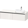 Duravit Ketho.2 Wastafelonderbouwkast - inclusief consoleplaat - met 2 laden - voor waskom rechts - 160x55x45.9cm - met handgrepen antraciet - hoogglans wit SW772914