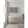 Bruynzeel Box badmeubelset 120x45cm 2 kraangaten 2 wasbakken 2 lades met spiegelkast met softclose composite natuur eiken SW383990 Bruynzeel Box badmeubelset 120x45cm 2 kraangaten 2 wasbakken 2 lades met spiegelkast met softclose composite natuur eiken SW383990