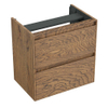Forzalaqua Reno 2.0 meuble sous-lavabo 59.5x39.5x60cm avec 2 tiroirs sans poignée à fermeture douce chêne massif Castle Brown SW492410