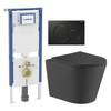 QeramiQ Dely Pack WC - 36.3x51.7cm - à fond creux - sans bride - réservoir encastré Geberit UP720 - abattant WC softclose 35 mm - plaque de déclenchement en laiton brossé - boutons rectangulaires - blanc brillant SW1428848