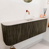 Mondiaz JOYA-DLUX 123.2cm toiletmeubel - ronding links en rechts kleur Shadow - Wastafel FAYE positie Midden Zonder kraangat kleur Nata. SW1425013