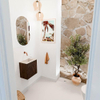 Mondiaz JOYA-DLUX Meuble de toilette 40cm - couleur Walnut - Vasque FAYE position Milieu Sans trou de robinet couleur Frappe SW1422260