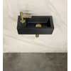 Wiesbaden Rhea S Fonteinset Rhea S mini - met fontein links quartz kraan sifon en afvoerplug - geborsteld messing (goud) SW539016