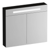 BRAUER Promise Deluxe armoire de toilette - 80x70x15cm - avec éclairage - 2 portes miroir double face - Bois Noir SW1203682