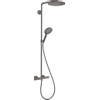 Hansgrohe Raindance 240 PowderRain 1jet showerpipe: m. Ecostat Comfort douchekraan thermostatisch m. Raind. Select S 120 3jet handd. en hoofdd. 1jet brushed black chroom SW297300 Hansgrohe Raindance 240 PowderRain 1jet showerpipe: m. Ecostat Comfort douchekraan thermostatisch m. Raind. Select S 120 3jet handd. en hoofdd. 1jet brushed black chroom SW297300