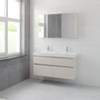 Bruynzeel Pinto badmeubelset 65.3x120x46cm 2 kraangaten 2 wasbakken 4 lades met spiegelkast met softclose composite kasjmier grijs SW384874 Bruynzeel Pinto badmeubelset 65.3x120x46cm 2 kraangaten 2 wasbakken 4 lades met spiegelkast met softclose composite kasjmier grijs SW384874