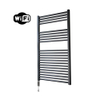 Sanicare HVW Radiateur électrique - 111.8x60cm - 730W - wifi - thermostat - chrome - en bas à gauche - noir mat SW1185688