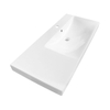 Saniclass Wave Plan-vasque pour meuble - 100x46x7.5cm - trop-plein - 1 cuve à droite - 1 trou de robinet - céramique - blanc SW444805