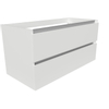 Arcqua Luna wastafelonderkast 99.5x45.9cm met softclose Greeploos 2 lades hout met melamine afwerking hoogglans wit SW493123 Arcqua Luna wastafelonderkast 99.5x45.9cm met softclose Greeploos 2 lades hout met melamine afwerking hoogglans wit SW493123