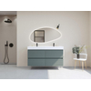 H&R Badmeubelen Infinity XXL 3D Badkamermeubelset - 140 cm - 2 keramische wasbakken kube wit - 2 kraangaten - 4 lades - mat petrol SW863526