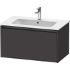 Duravit Ketho.2 Wastafelonderbouwkast - met 1 lade - 81x48x44cm - met greep antraciet - grafiet supermat SW772958
