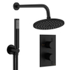 Crosswater MPRO inbouw regendoucheset – Ø20 cm hoofddouche – staafhanddouche – 2 hendels – zwart mat SW1472820