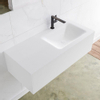 Mondiaz Lagom Meuble avec 1 tiroir 100x30x45cm vasque Cloud droite 1 trou de robinet Solid Surface Talc SW408874