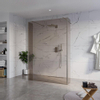Fortifura Galeria Vrijstaande Inloopdouche - 140x200cm - rookglas - antikalk - 8mm veiligheidsglas - 2 zijwanden 30cm - wandsteunen en hoekprofielen - PVD - geborsteld gunmetal (antraciet) SW976709