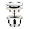 Hotbath Mate Always open plug - met schroef rond - hoogglans chroom SW12931