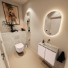 MONDIAZ TURE-DLUX meuble de toilettes 60 cm Rosee. Lavabo EDEN Ostra position milieu. Sans trou de robinet. SW1105020