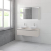 Bruynzeel Giro badmeubelset 49x120x46cm 2 wasbakken 1 lade met spiegel met softclose composite kasjmier grijs SW384257 Bruynzeel Giro badmeubelset 49x120x46cm 2 wasbakken 1 lade met spiegel met softclose composite kasjmier grijs SW384257