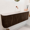 Mondiaz JOYA-DLUX 123.2cm toiletmeubel - ronding links en rechts kleur Walnut - Wastafel FAYE positie Midden Zonder kraangat kleur Meli. SW1424466