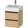 Duravit Ketho.2 Wastafelonderbouwkast - met 2 laden - 48.4x46x54.9cm - met grepen antraciet - natuur eiken mat SW772008