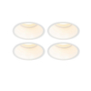 QAZQA Dept spot encastrable - set de 4 - 8,8x8,8x9,2cm - dimmable - IP44 - blanc mat SW1209704