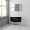 Bruynzeel Mino badmeubelset 56x100x38cm 2 kraangaten 2 wasbakken 2 lades met spiegel met softclose zwart eiken SW384631 Bruynzeel Mino badmeubelset 56x100x38cm 2 kraangaten 2 wasbakken 2 lades met spiegel met softclose zwart eiken SW384631
