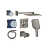 Grohe Grohtherm Ensemble de douche pluie - encastrable - pommeau carré - douchette carrée - hard graphite brossé SW1235152