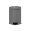 Brabantia NewIcon Poubelle à pédale - 5 litres - seau intérieur en plastique - gris béton minéral SW538286