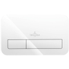 Villeroy & Boch Viconnect 2 knops bedieningsplaat - glas - Glass White (glans wit) GA40566