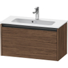 Duravit Ketho.2 Wastafelonderbouwkast - met 1 lade - 68x39x44cm - met greep antraciet - donker noten mat SW772223