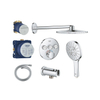 Grohe Grohtherm Ensemble de douche pluie - encastrable - pommeau rond - douchette ronde - chrome SW1235142