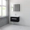 Bruynzeel Mino badmeubelset 56x80x38cm 1 kraangat 1 wasbak 2 lades met spiegelkast met softclose zwart eiken SW384606 Bruynzeel Mino badmeubelset 56x80x38cm 1 kraangat 1 wasbak 2 lades met spiegelkast met softclose zwart eiken SW384606