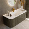 Mondiaz KURVE-DLUX Ensemble de meuble de salle de bains - 110x46x40cm - 1 tiroir - 2 portes - lavabo solid surface - centre - 1 trou de robinet - Shadow SW1414312