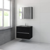 Bruynzeel Miko badmeubelset 66.5x81x51cm 1 kraangat 1 wasbak 2 lades met spiegelkast met softclose zwart eiken SW384547 Bruynzeel Miko badmeubelset 66.5x81x51cm 1 kraangat 1 wasbak 2 lades met spiegelkast met softclose zwart eiken SW384547