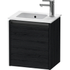 Duravit Ketho 2 meuble de lavabo avec 1 porte 41x29,2x44cm droite, avec poignée chêne anthracite noir mat SW772049