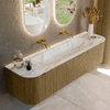 Mondiaz KURVE-DLUX Ensemble de meuble de salle de bains - 170x46x40cm - 1 tiroir - 2 portes - vasque solid surface - milieu - sans trou de robinet - Dusk SW1415496