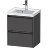 Duravit Ketho.2 Wastafelonderbouwkast - met 2 laden - 48.4x37.5x54.9cm - met grepen antracietgrafiet - mat grafiet (grijs) SW772439