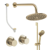 Crosswater MPRO Module ensemble de douche pluie encastré – douche de tête Ø 20 cm – 2 leviers – vidage de baignoire – laiton brossé SW1472433