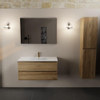 Mondiaz AIVY Ensemble de meuble - 100x45x50cm - 1 trou de robinet - 1 vasque Urban Solid surface - Centre - 2 tiroirs - avec miroir - Melamine Chai SW892100