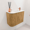 Mondiaz JOYA 51.6cm toiletmeubel - ronding links kleur Oak - Wastafel FAYE positie Rechts 1 kraangat kleur Talc. SW1421151