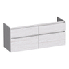BRAUER Delight meuble sous-lavabo - 120x46x60cm - 4 tiroirs à fermeture douce - sans poignées - 2 découpes pour siphon - Forest Seashell SW1199307