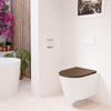 Mondiaz LAVIE WC suspendu – sans bride – 36 x 53 cm – avec abattant softclose – Talc (blanc), abattant Rust (brun) SW1208709
