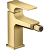 Hansgrohe Metropol 1-gats bidetkraan - 100 met push open waste - met voorsprong uitloop 12.9cm - glans goud SW358663