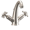 Crosswater Belgravia Crosshead hoge hals mono - met pop-up waste op het dek gemonteerd geborsteld nikk - geborsteld nikkel (RVS) SW1176802
