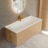 MONDIAZ KURVE-DLUX 110cm Meuble salle de bain - couleur Oak - 1 tiroir - vasque BIG MEDIUM centre - 1 trou de robinet - couleur Opalo SW1137566