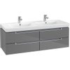 Villeroy & boch Subway 2.0 wastafelonderkast 128.7x42x4.49cm Grijs hoogglans 1024253 Villeroy & boch Subway 2.0 wastafelonderkast 128.7x42x4.49cm Grijs hoogglans 1024253
