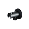 Fortifura Calvi Wandaansluitbocht - handdouchehouder - rozet rond - PVD - geborsteld gunmetal (antraciet) SW766536